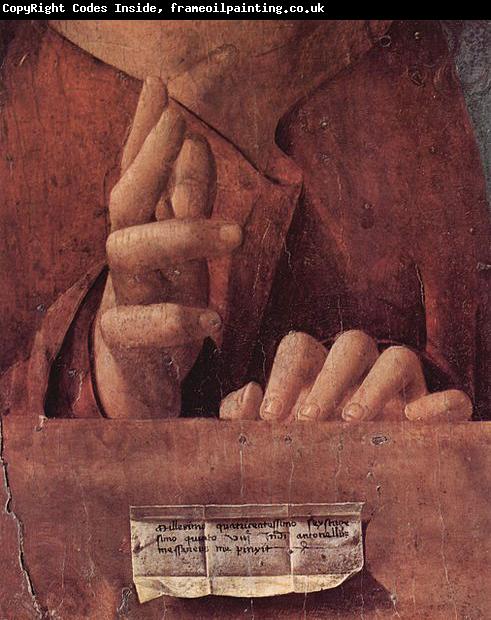 Antonello da Messina Salvator mundi, Detail